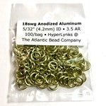 Hyperlinks Anodized Aluminum Rings 18ga 5/32" Lemon-Lime 100pcs