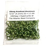 Anodized Aluminum Rings 18ga 5/32" Lime 100pcs
