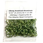 Hyperlinks Anodized Aluminum Rings 18ga 5/32" Lime 100pcs