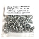 Hyperlinks Anodized Aluminum Rings 18ga 5/32" White 100pcs