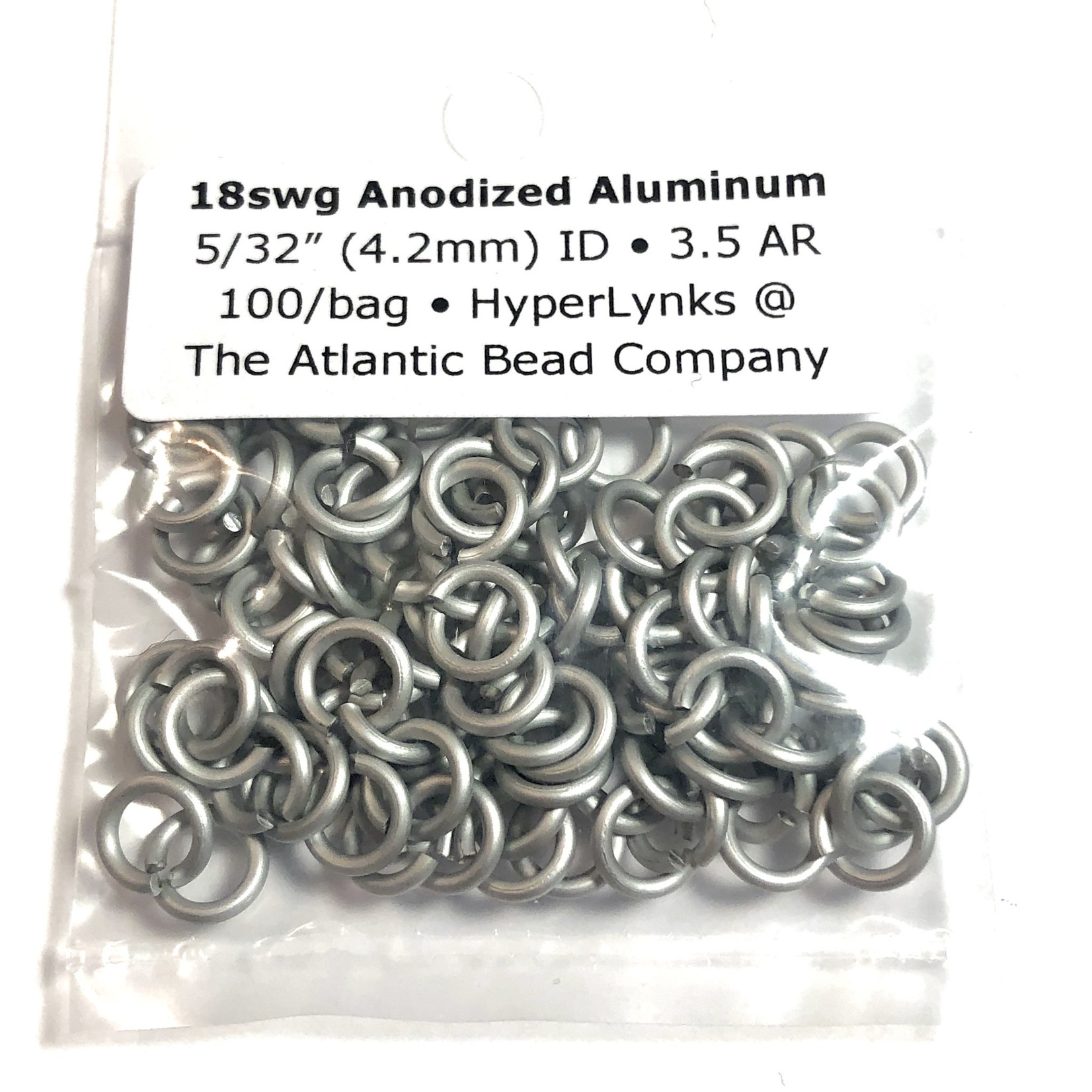 Anodized Aluminum Rings 18ga 5/32" White 100pcs