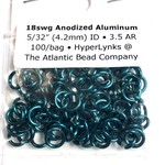 Hyperlinks Anodized Aluminum Rings 18ga 5/32" Teal 100pcs