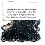 Hyperlinks Anodized Aluminum Rings 18ga 5/32" Black 100pcs