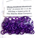 Hyperlinks Anodized Aluminum Rings 18ga 5/32" Purple 100pcs