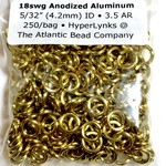 Hyperlinks Anodized Aluminum Rings 18ga 5/32" Rings Gold 250pcs