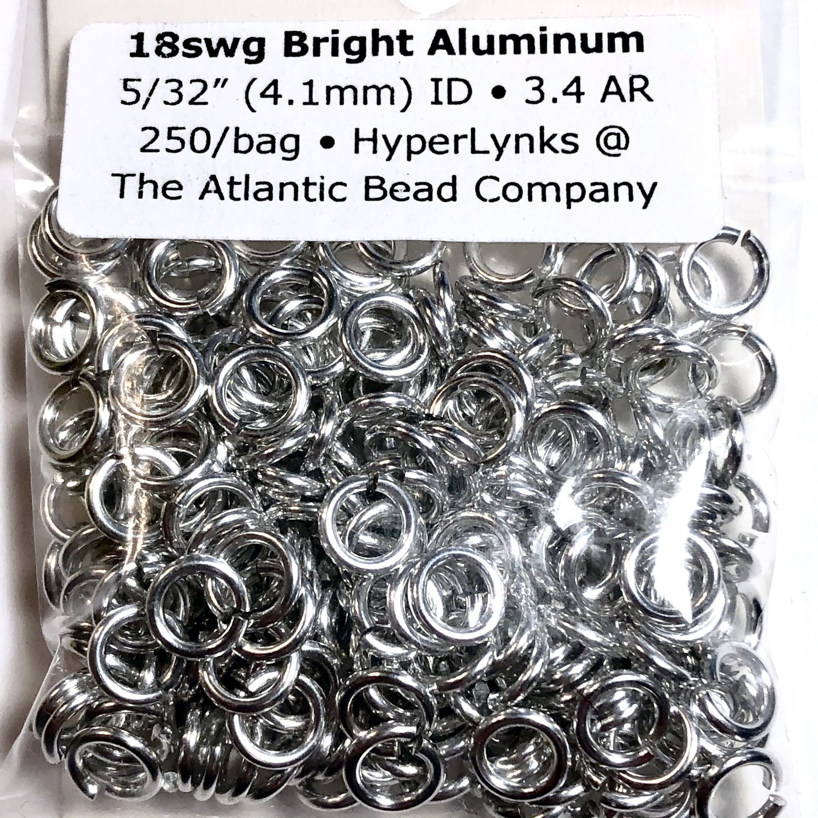 Hyperlinks Bright Aluminum Rings 18ga 5/32" 250pcs
