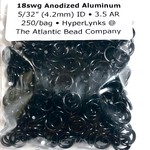 Hyperlinks Anodized Aluminum Rings 18ga 5/32" Rings Black 250pcs