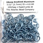 Hyperlinks Anodized Aluminum Rings 18ga 7/32" Sky Blue 100pcs
