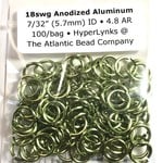 Hyperlinks Anodized Aluminum Rings 18ga 7/32" Lime 100pcs