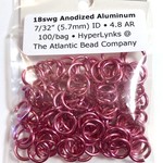 Hyperlinks Anodized Aluminum Rings 18ga 7/32" Hot Pink 100pcs