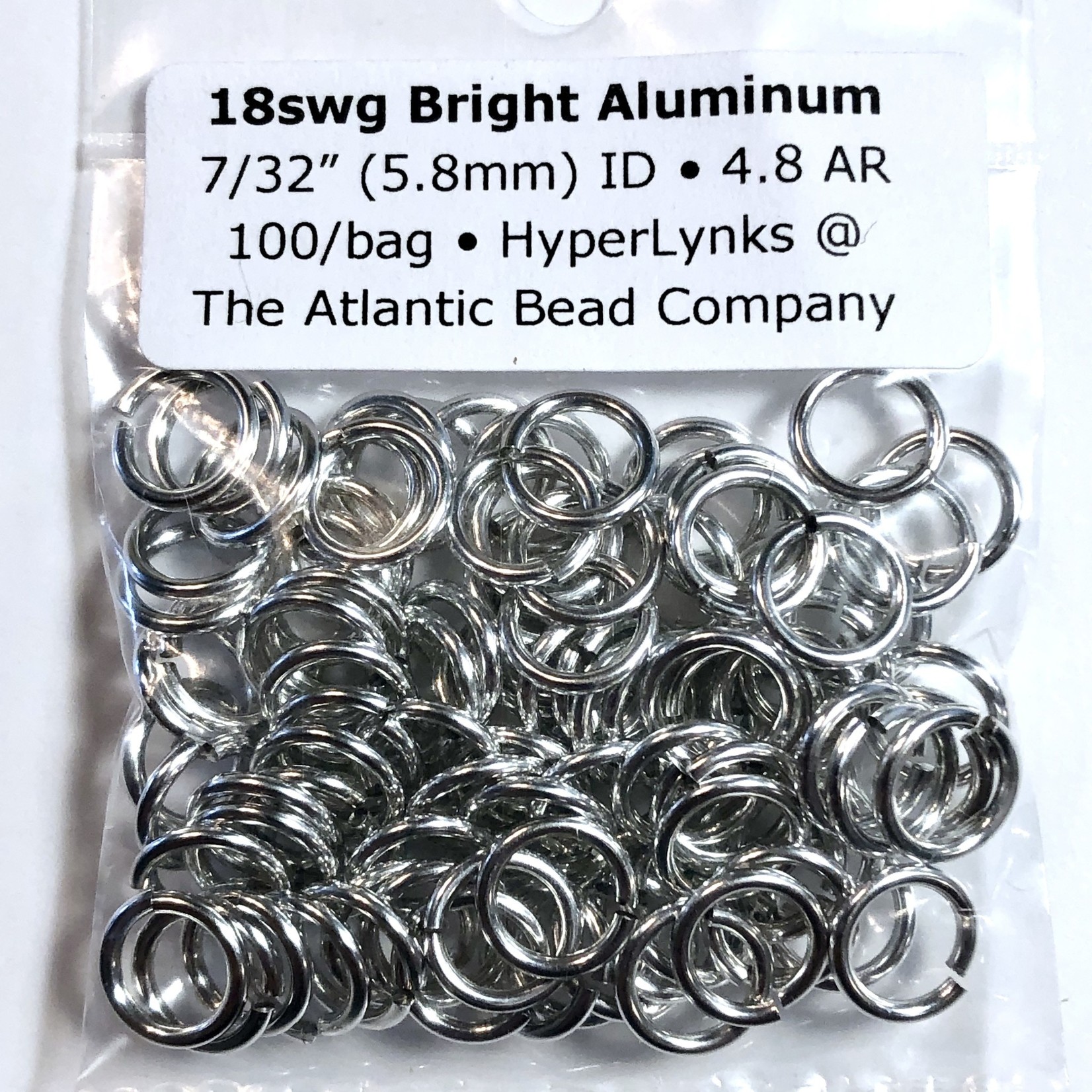 Hyperlinks Bright Aluminum Rings 18ga 7/32" 100pcs