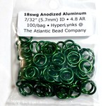 Hyperlinks Anodized Aluminum Rings 18ga 7/32" Green 100pcs