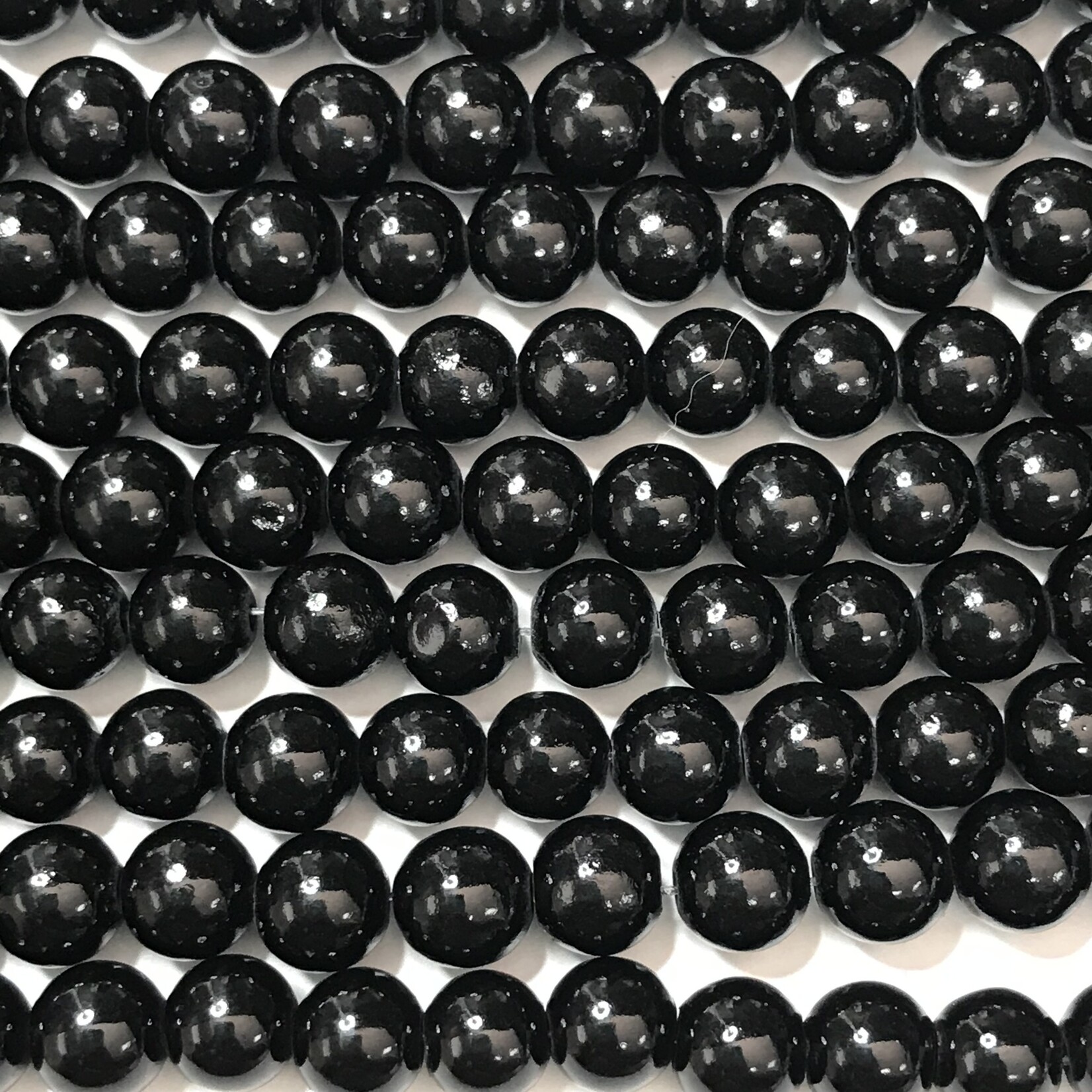 Mashan JADE Natural Dyed Black 8mm Round