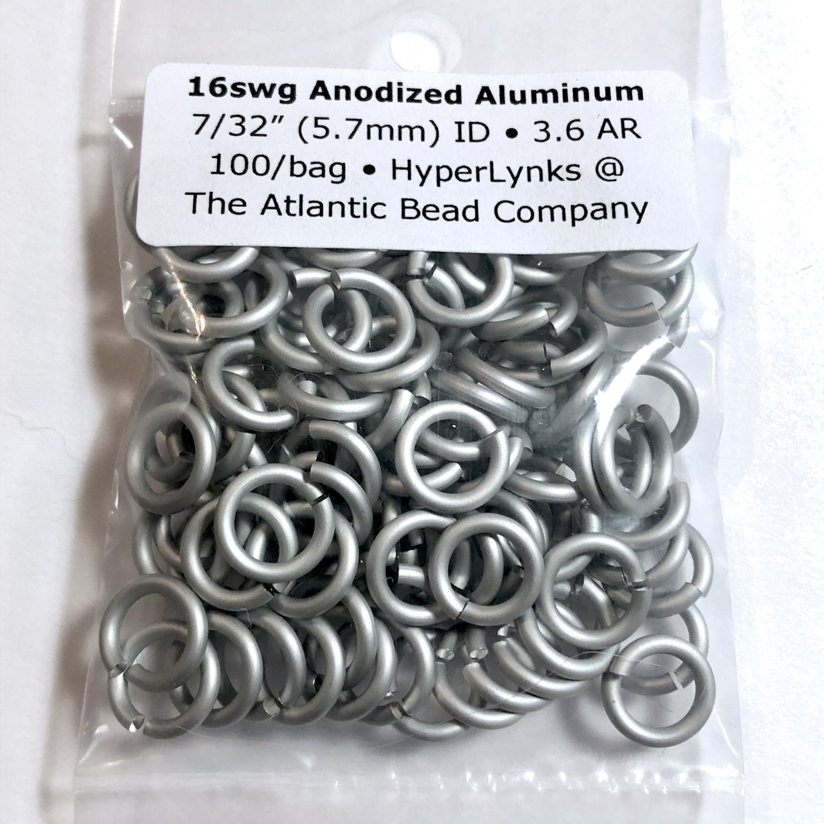 Hyperlinks Anodized Aluminum Rings 16ga 7/32" White 100pcs