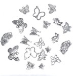 Cast Tibetan Silver Alloy Butterfly Charm 10 pairs
