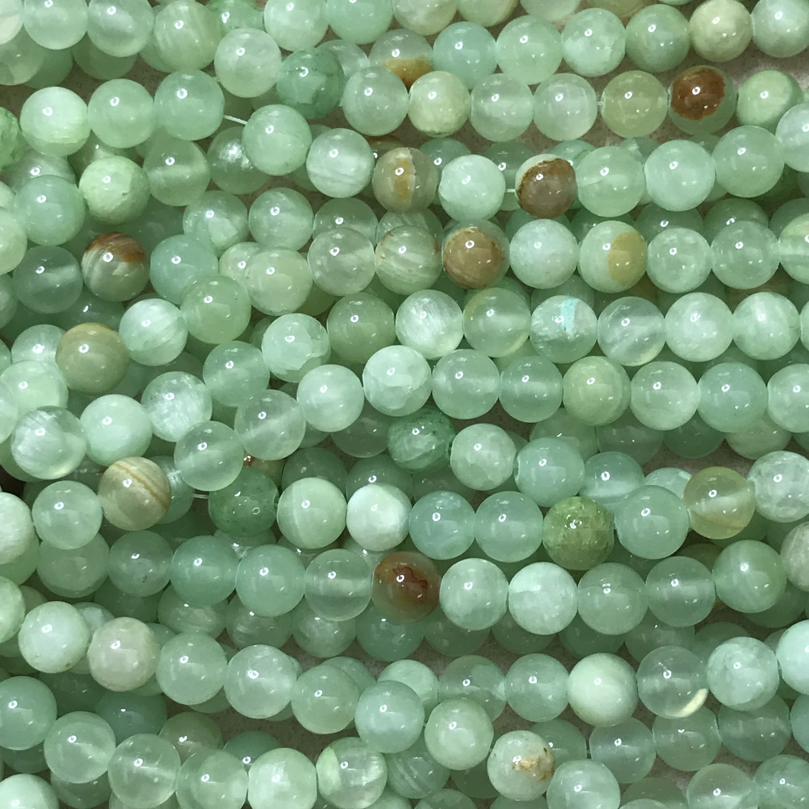 FLOWER JADE Natural Dyed Sea Green 8mm Round