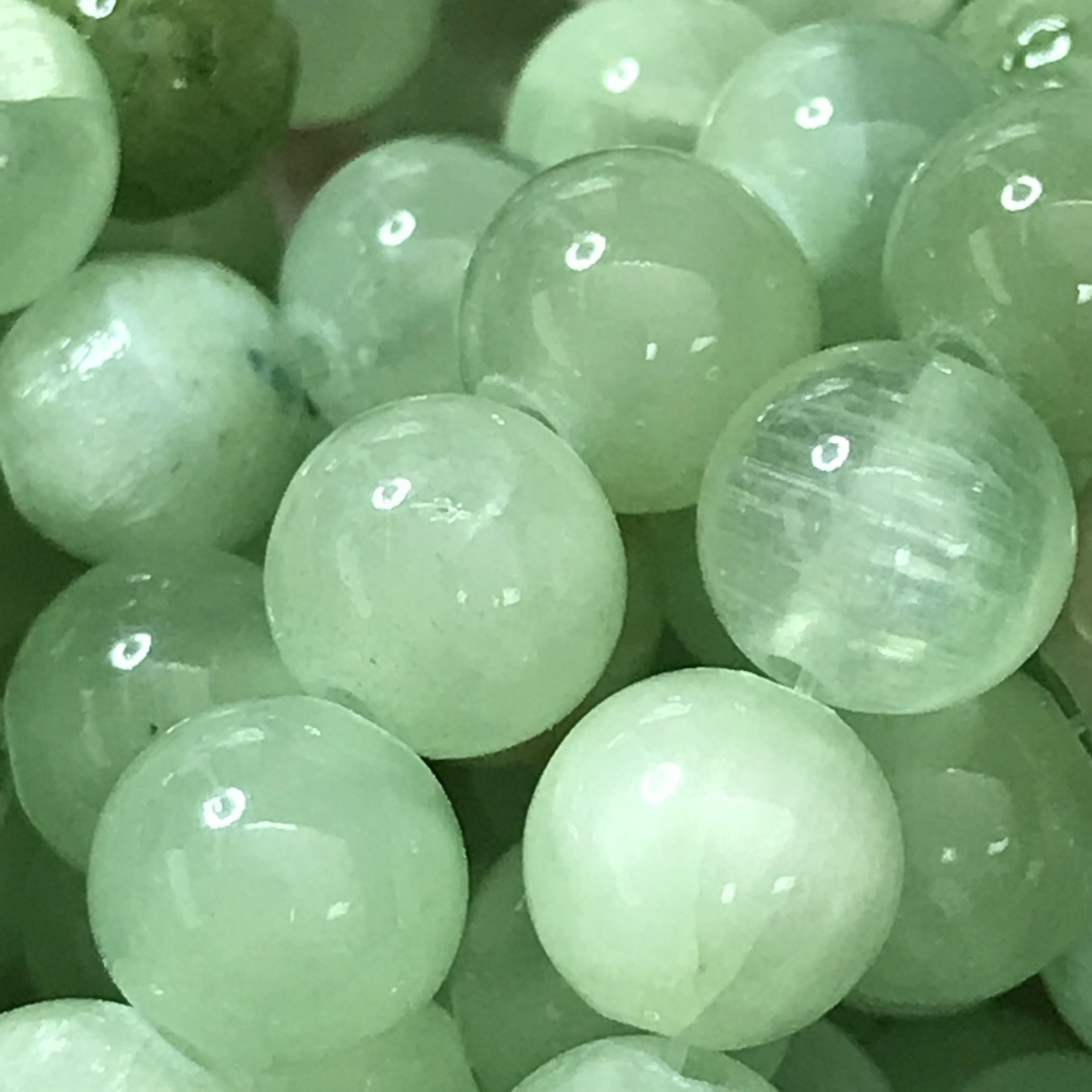 FLOWER JADE Natural Dyed Sea Green 8mm Round