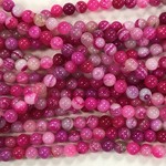 AGATE Banded Dyed Hot Pink 8mm Round