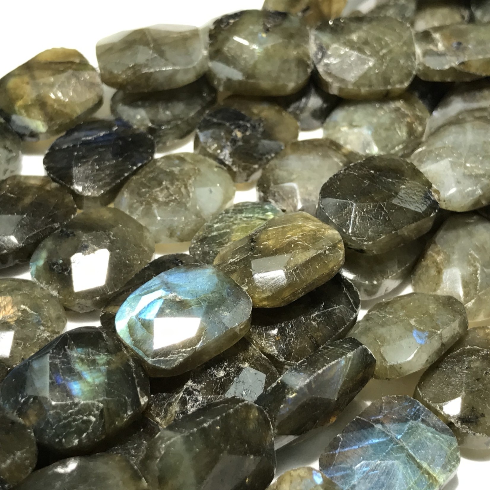 Labradorite Faceted Rectangle Beads 10 X 16mm