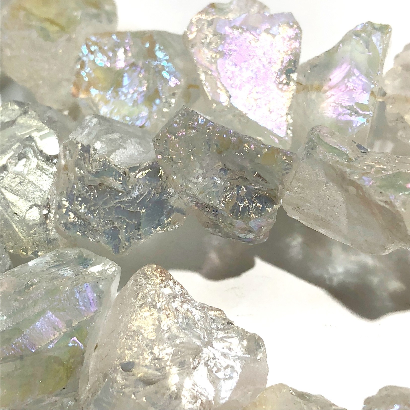Rock Crystal Titanium Plated Med-Lg Nuggets 1/2 Str