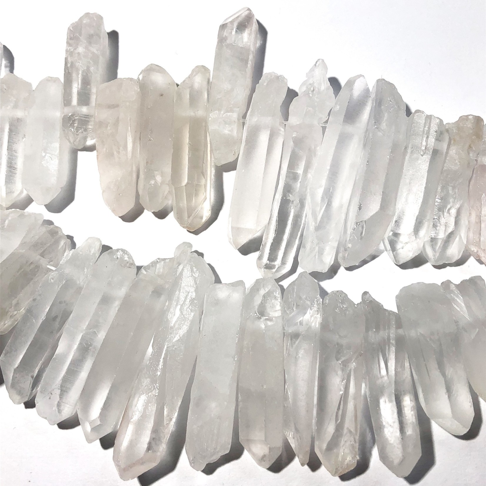 Natural Quartz Crystal Points Top-Drilled 1/2 Strand