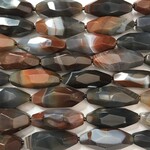 Brazilian Agate 38-40mm Faceted Oval 1/2 Strand