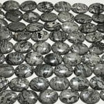 JASPER Grey Ovals 18x25mm 1/2 Strand