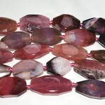 AGATE Faceted Dyed Pink 30 - 52mm 1/2 Strand