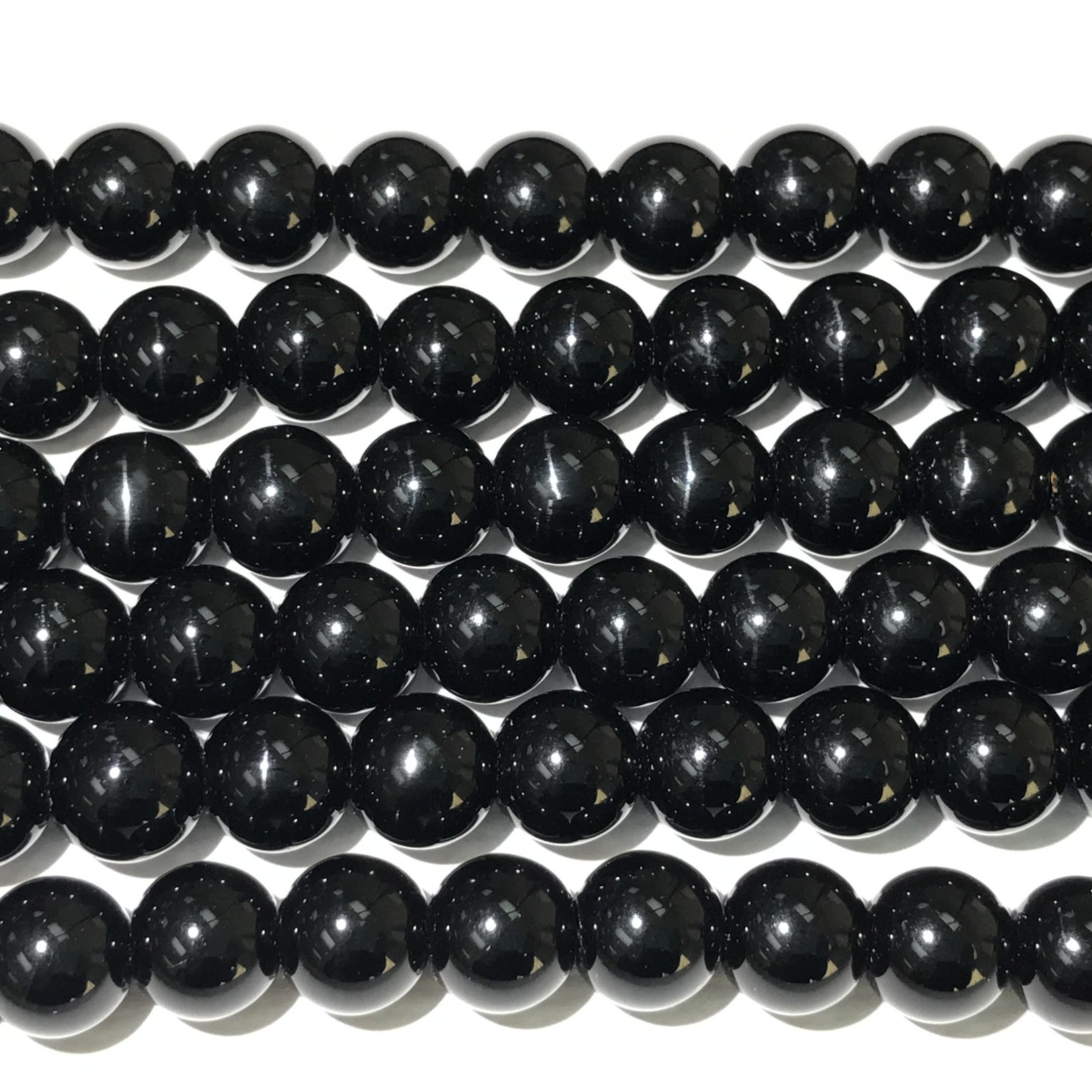 Agate Round Beads - Black - 10mm