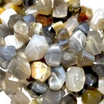 Botswana Agate Grade A Faceted Nuggets - Grey