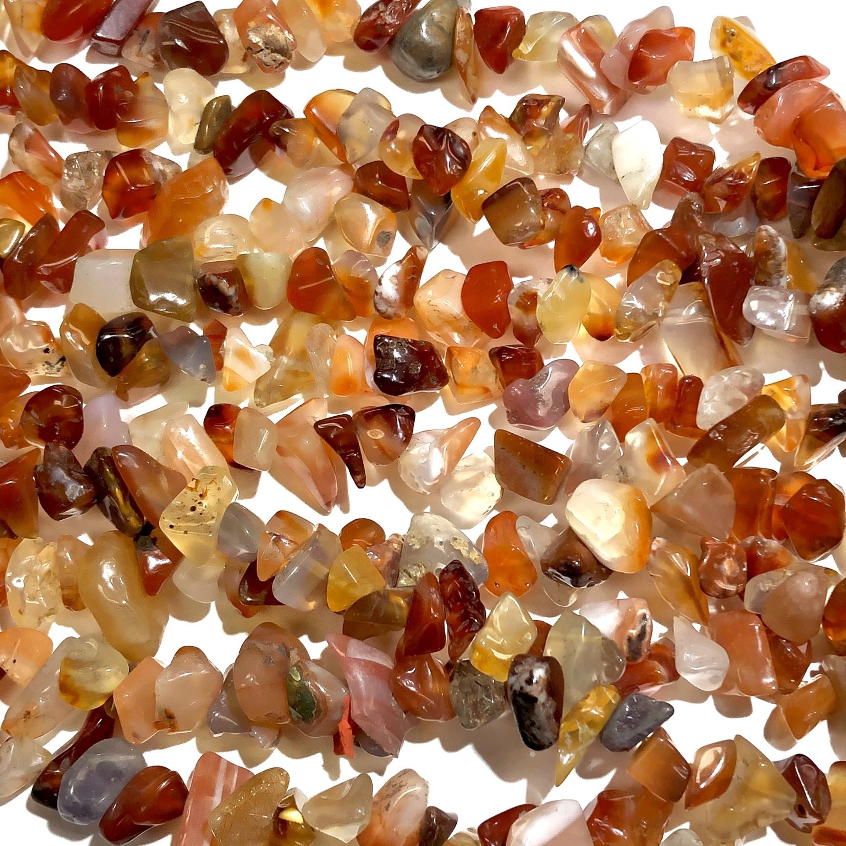 AGATE Natural Red Chips 34" Strand