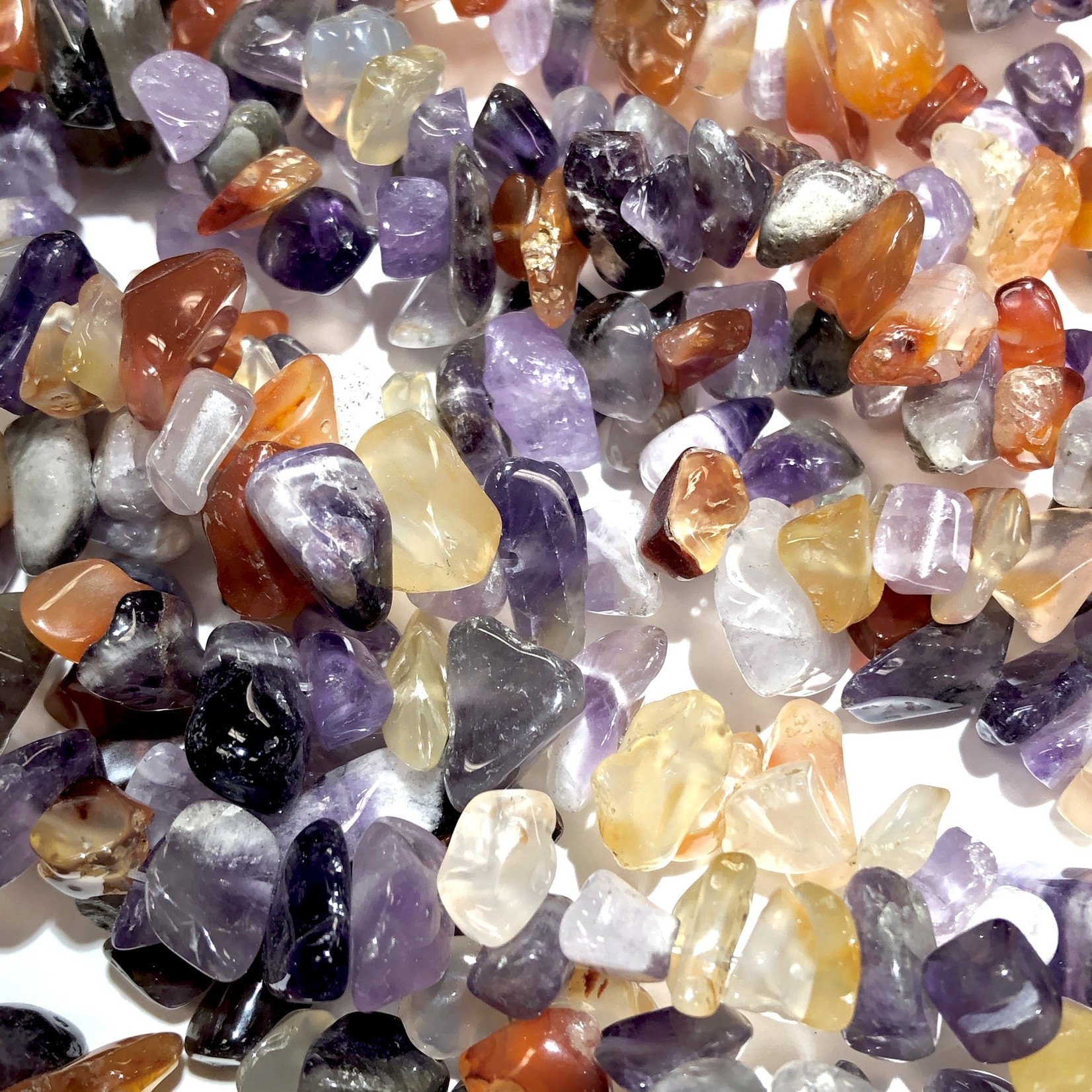 Amethyst and Red Agate Chip Beads 32" strand
