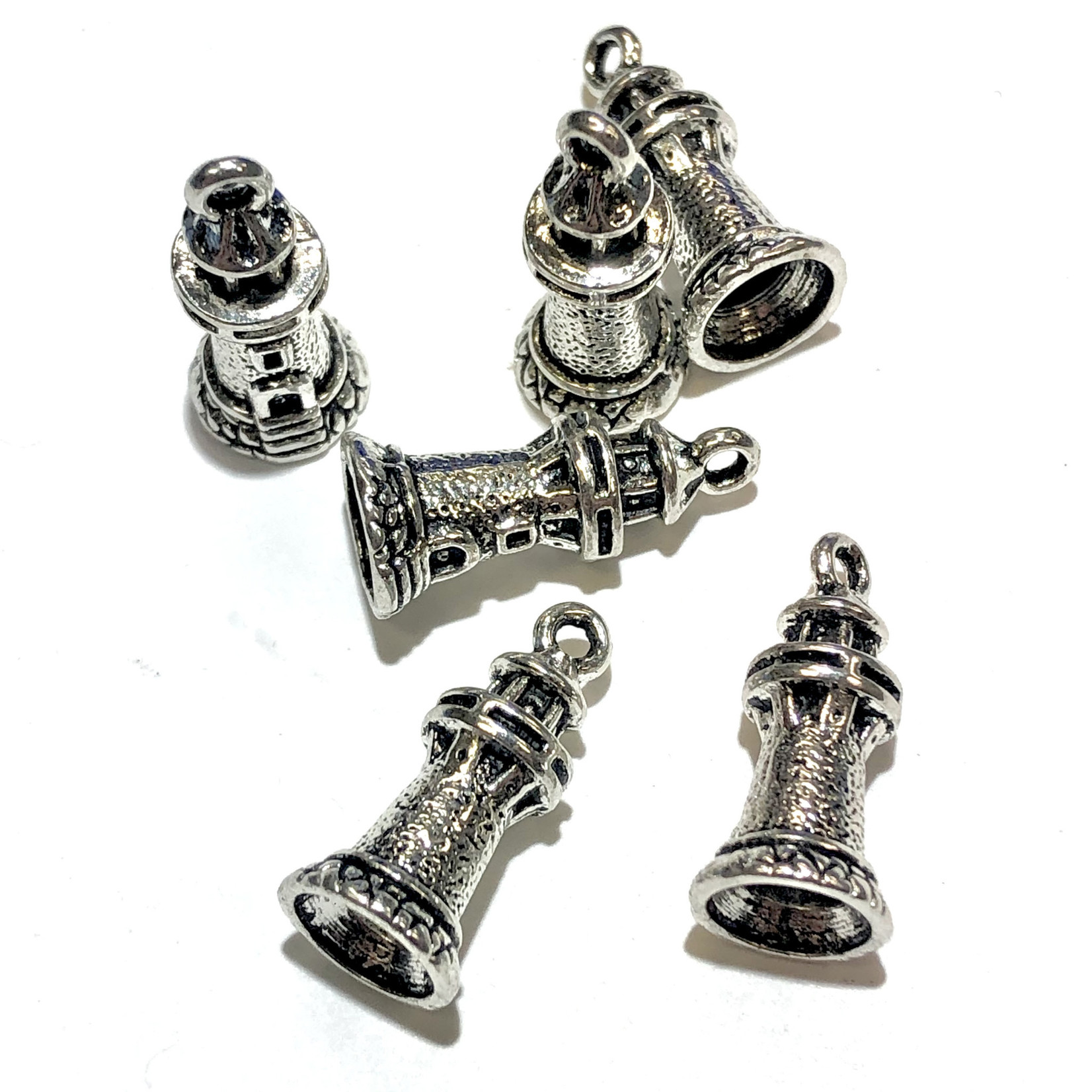 Antique Silver Alloy 20mm Lighthouse Charm 6pcs