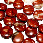 RED JASPER Natural Coin Beads 16mm