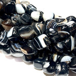 Natural Black Agate Cuboid Nuggets 8+mm