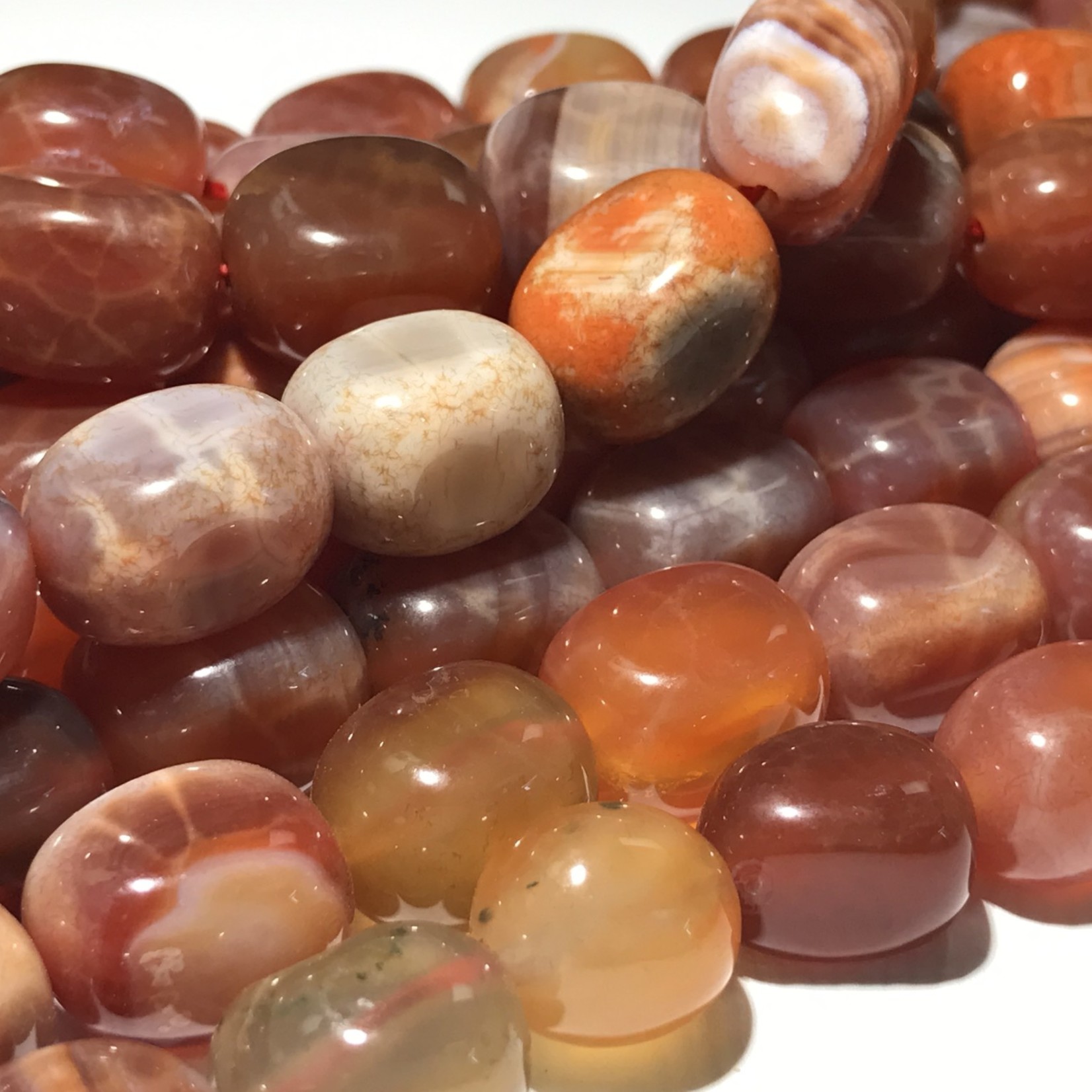 FIRE AGATE Natural Red 16 x 12mm Cuboid Beads