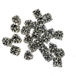 TIBETAN BEADS Silver 8mm 3 Sided Flower 40/Pkg