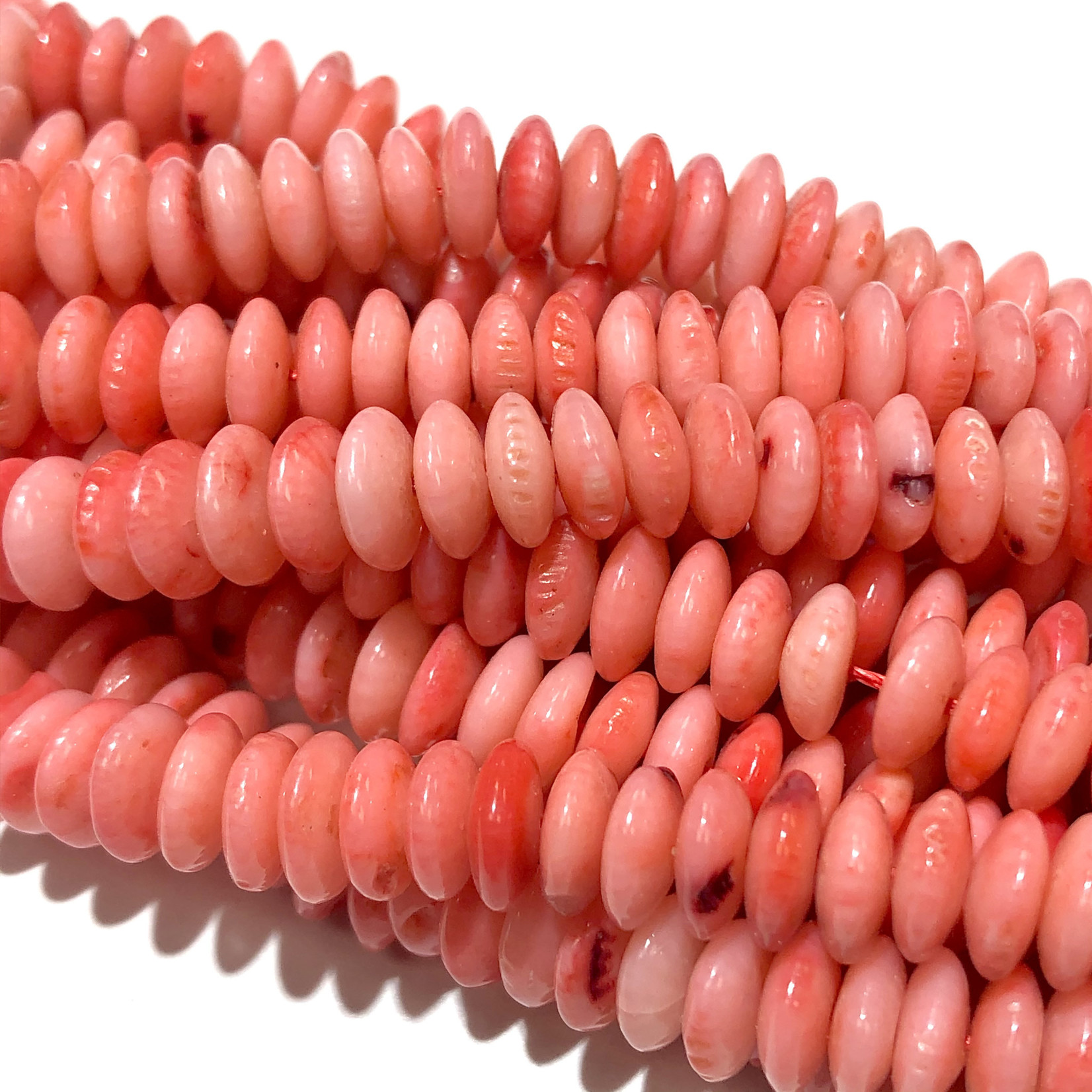 BAMBOO CORAL Natural Dyed Pink 3 x 7mm Disc