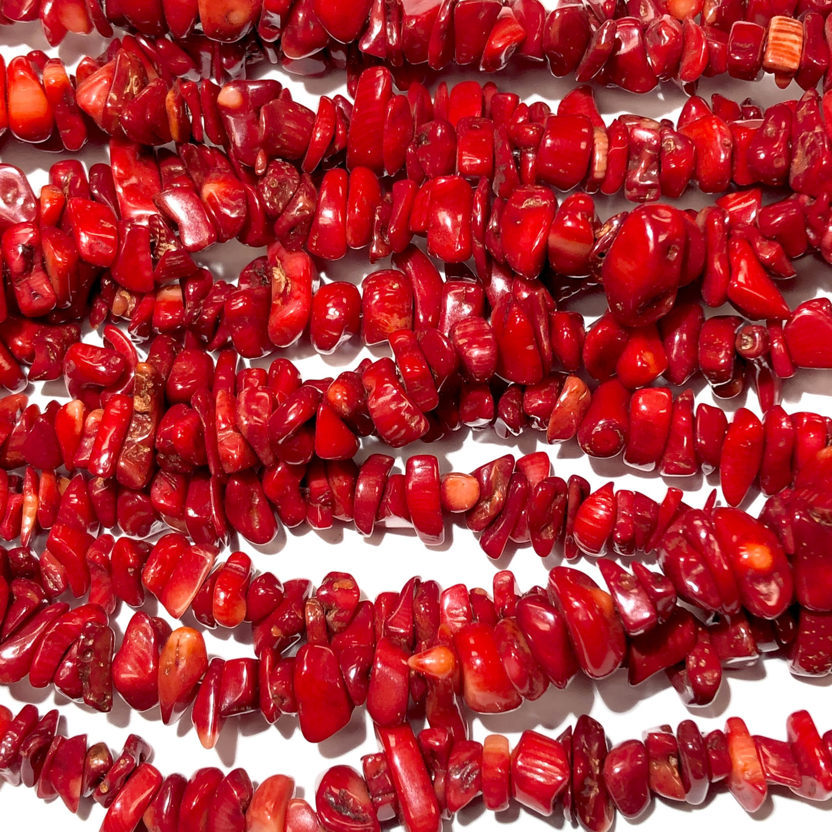 BAMBOO CORAL Chips (Dyed Red) 34" Strand