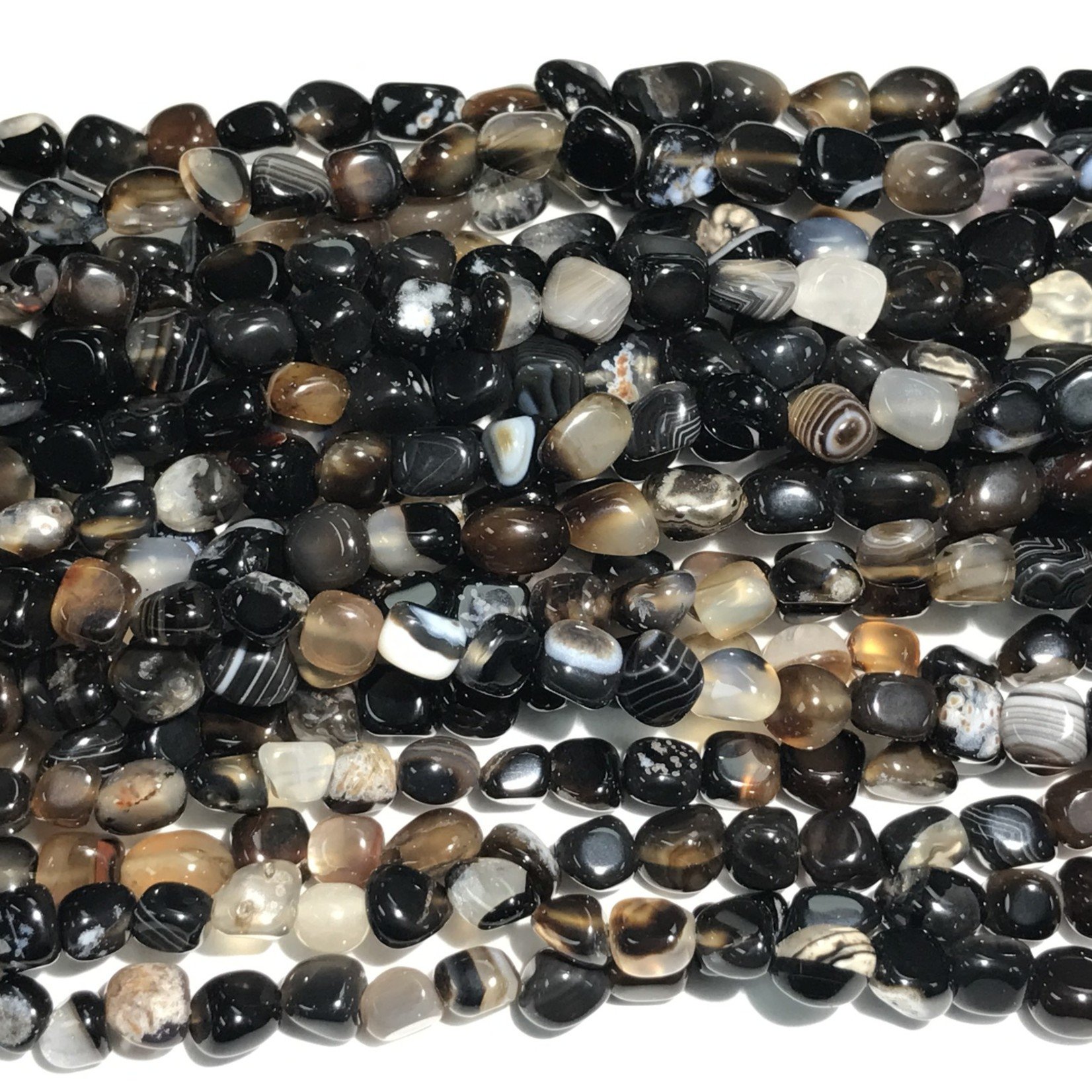 Black Agate Small Nugget Beads (Natural) 5-7mm