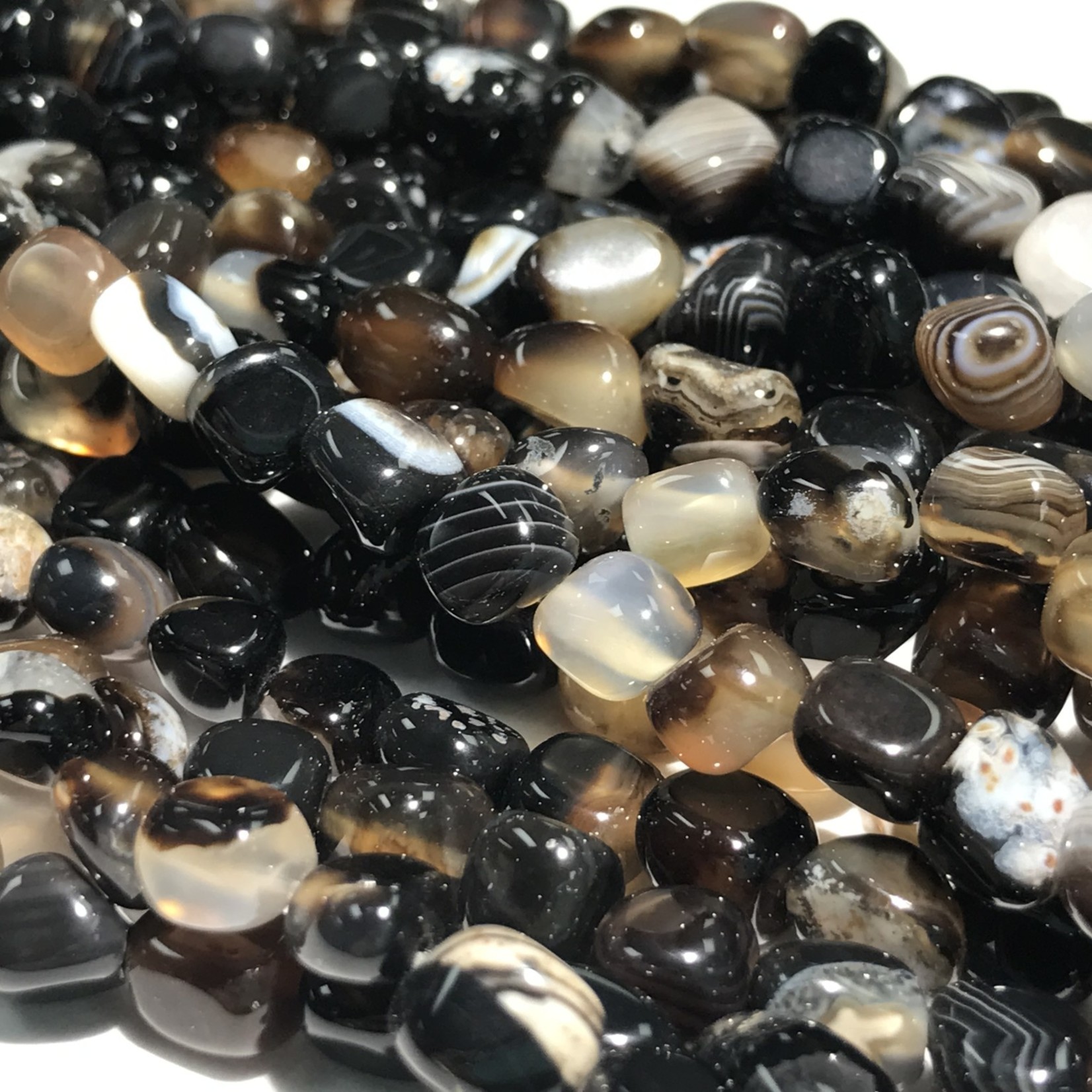 Black Agate Small Nugget Beads (Natural) 5-7mm