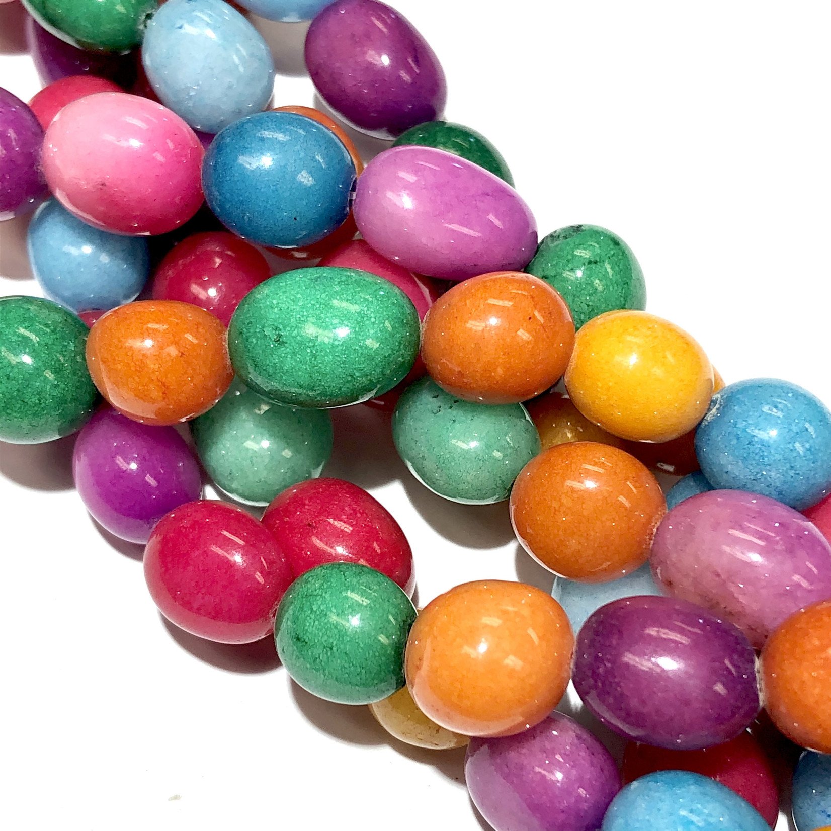 CANDY JADE Multi-Coloured Nuggets 10 X 14mm