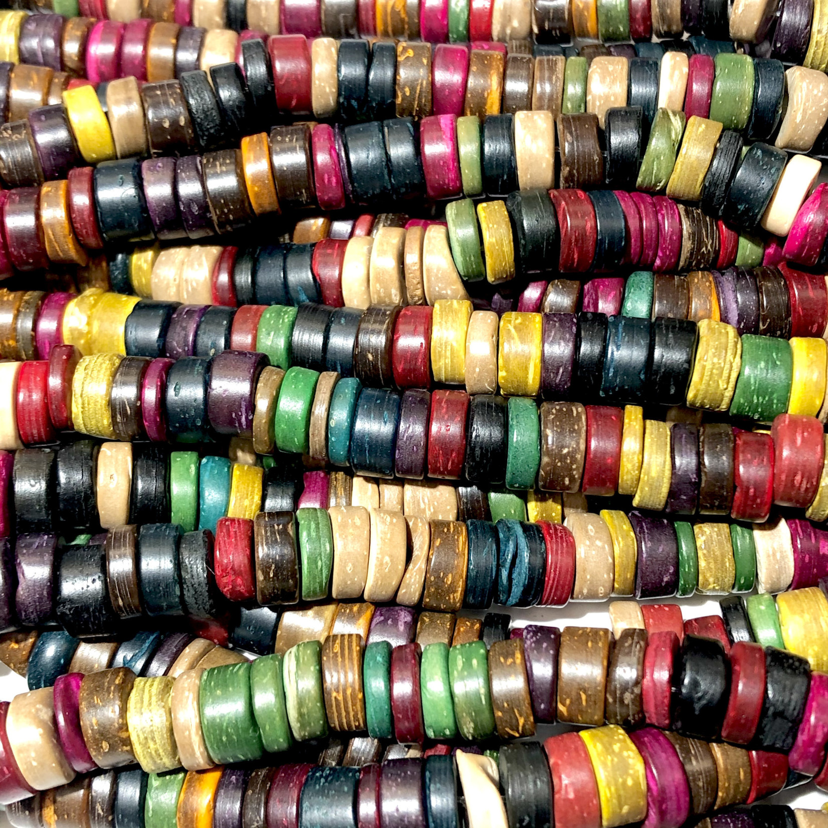 Natural COCONUT (DYED) Heishi Beads 8 X 4.5mm