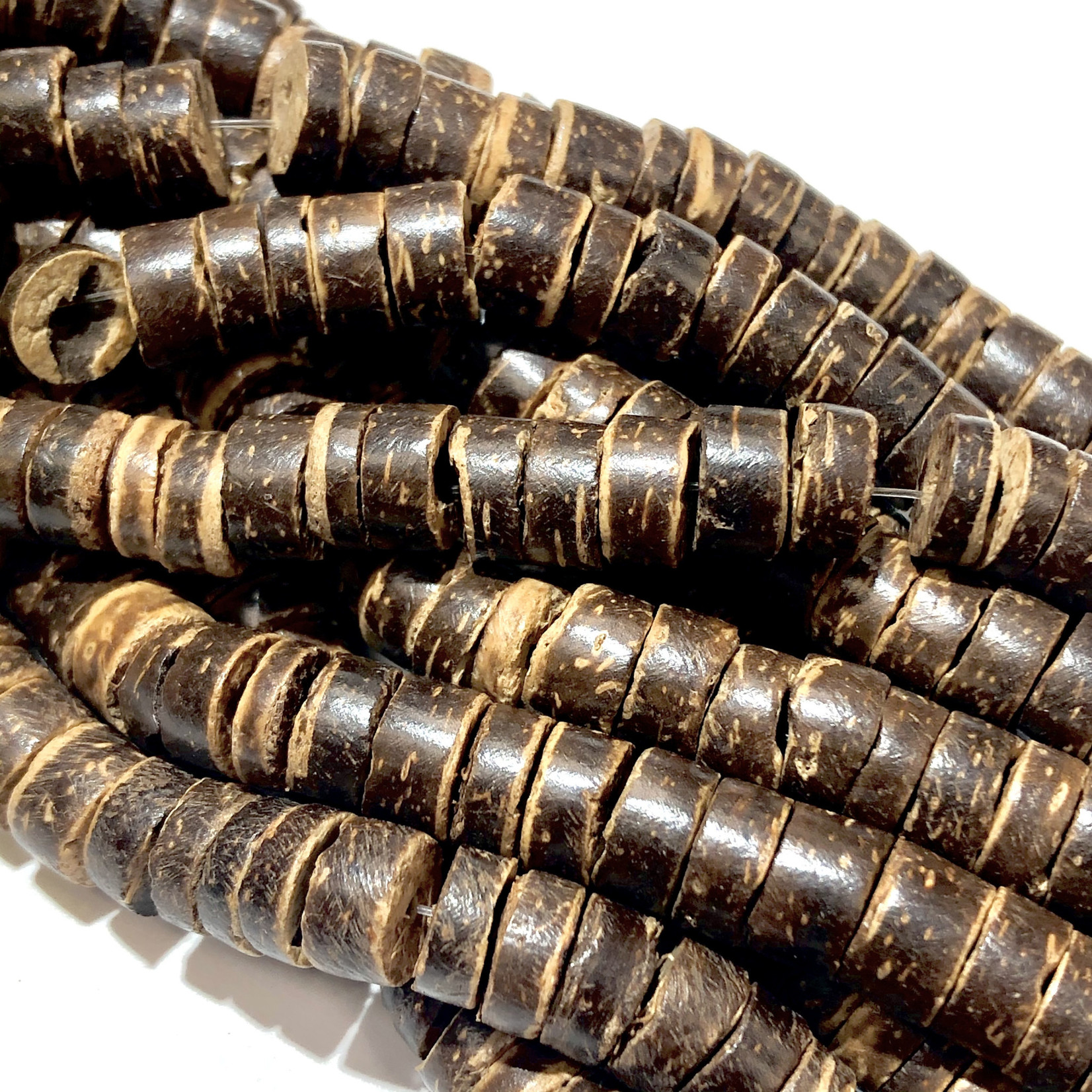 Natural COCONUT Heishi Beads 8 X 4.5mm