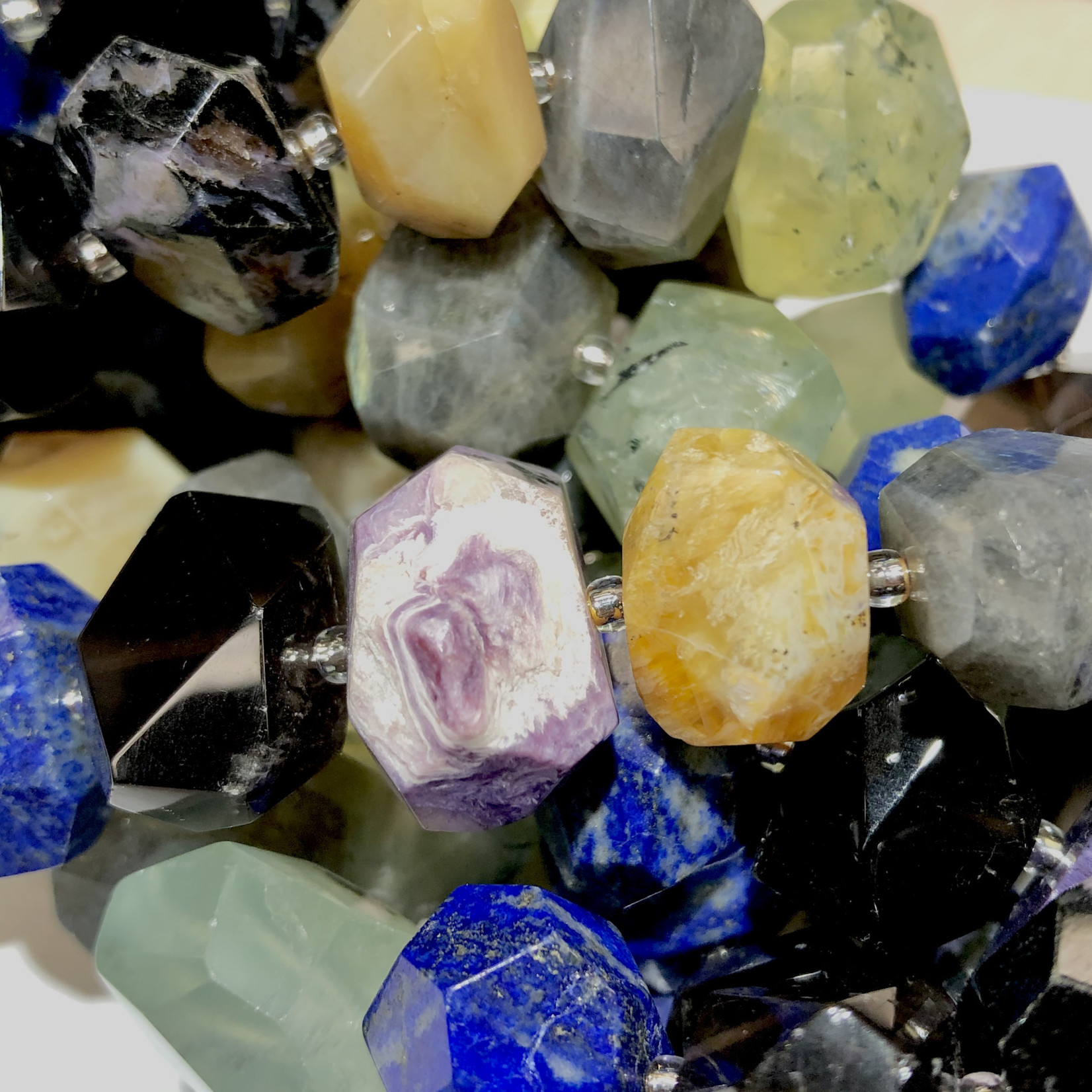 Mixed Gemstone Nuggets 18-24mm Faceted