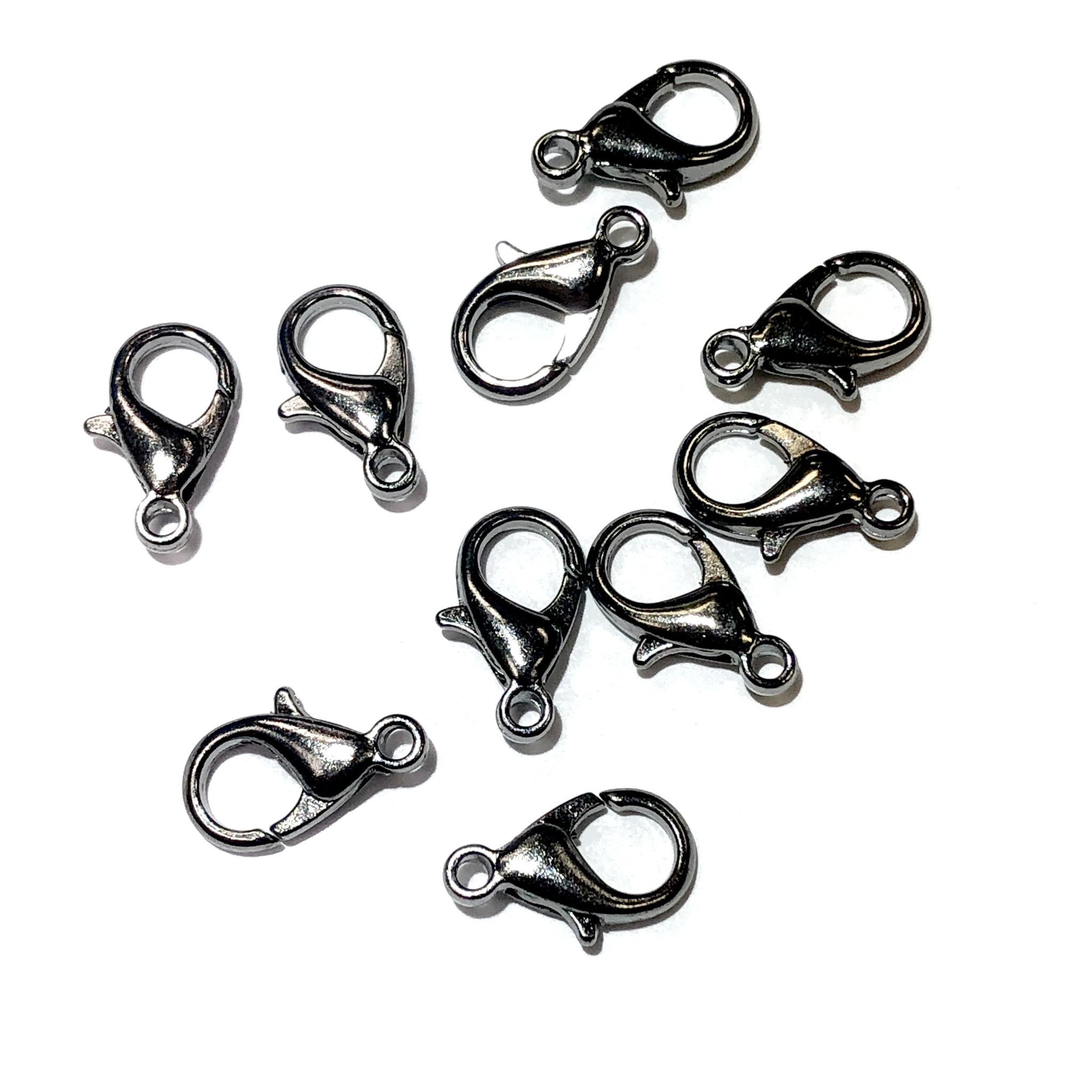 Gunmetal Plated 15mm Lobster Clasp 12pcs Atlantic Bead Company