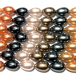 Glass Pearl Drops 10x15mm Mix - 11-12" Strand