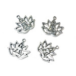 Tibetan Silver Alloy Lotus/Yoga Charm 16x18mm 8pcs