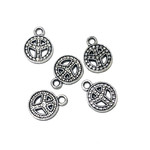 Antique Silver 14mm Peace Symbol Charm 8pcs