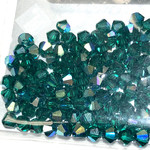 Preciosa Preciosa Crystal 4mm Bicone Emerald AB 144pcs